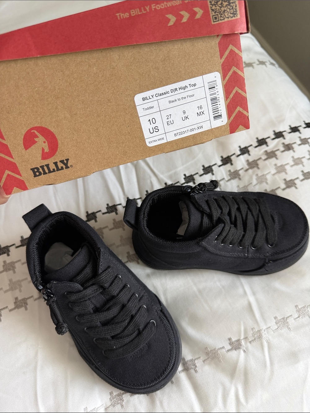 BILLY XTRA XTRA WIDE
 Kids Black High-Top Sneakers - Picture 4 of 4